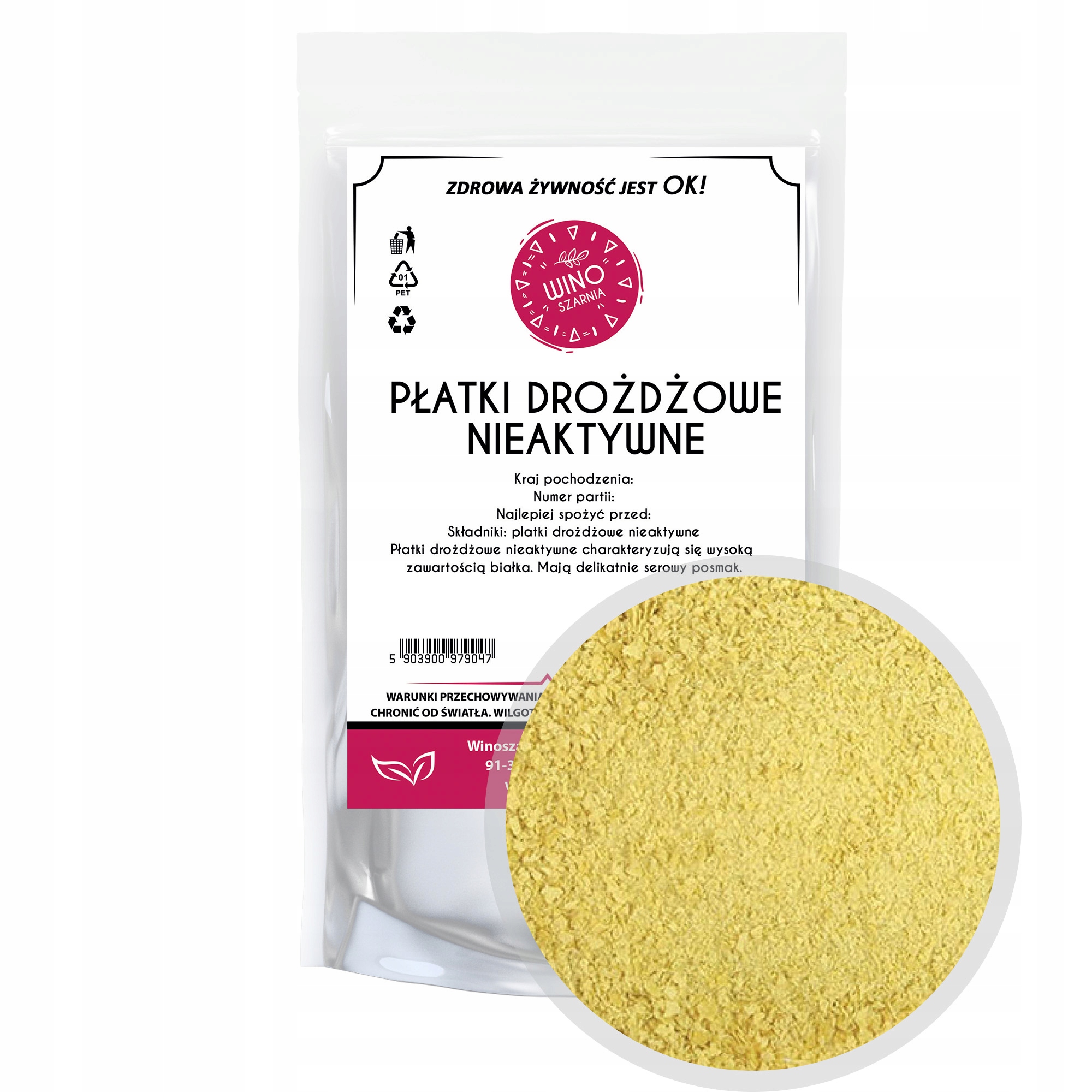 Levně Winoszarnia Kvasnicové Vločky 1 kg Neaktivní kvasnice přírodní kvasnice