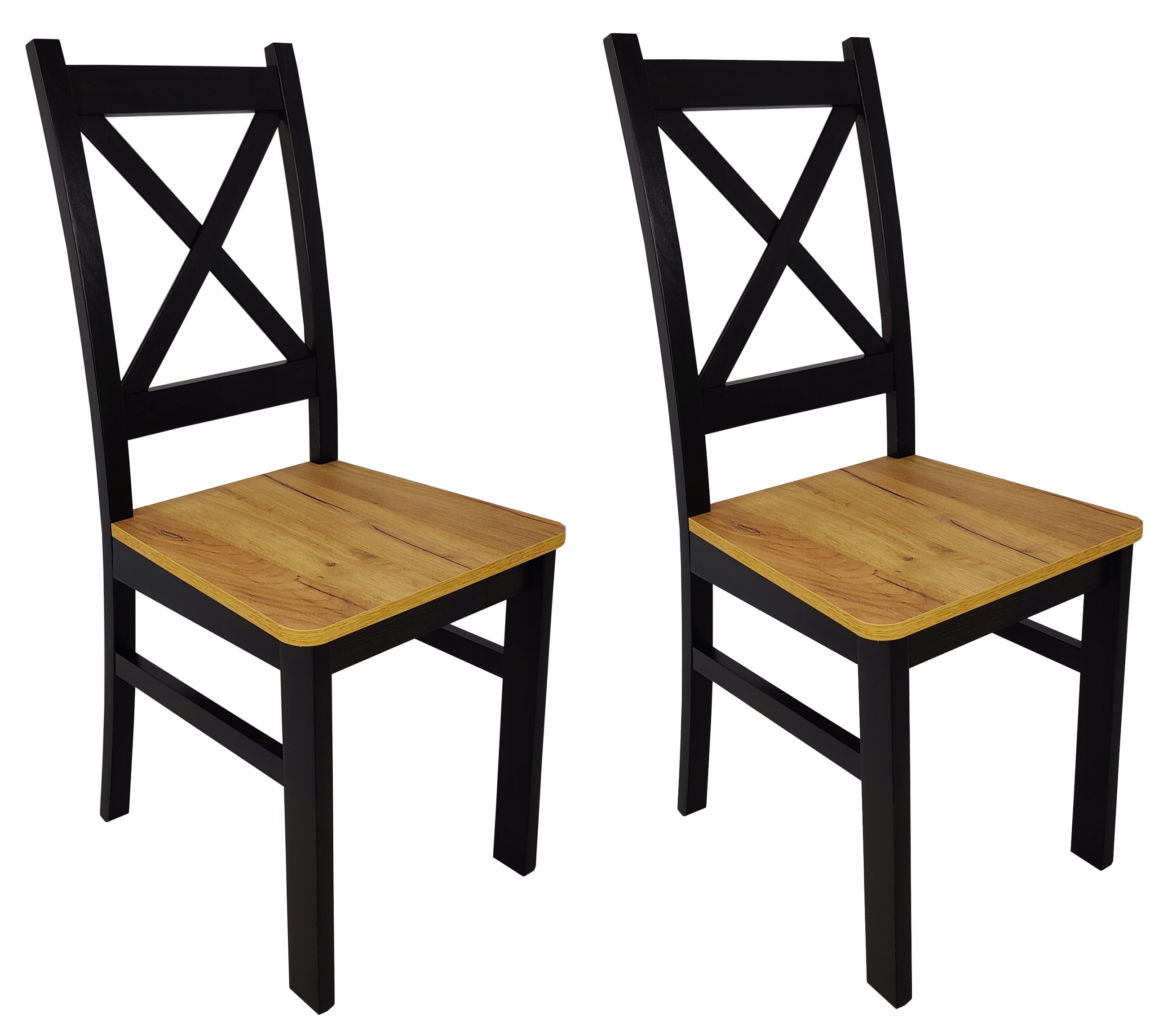

2x Krzesło drewniane Krzyżak Czarny Craft Loft