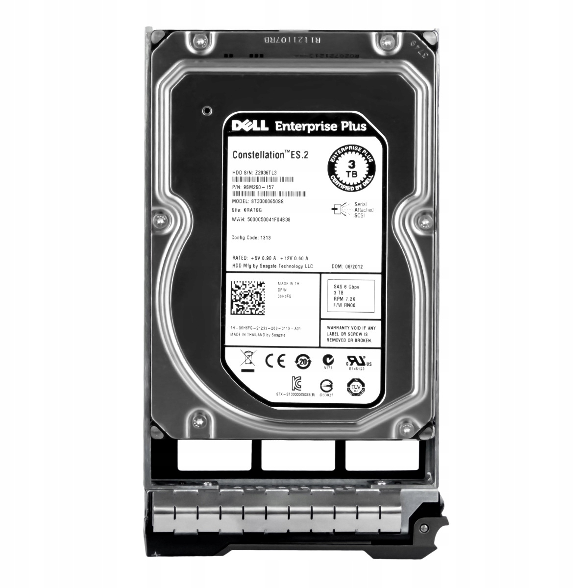 Dell 06H6FG 3TB SAS-2 7.2K 64MB 3.5'' ST33000650SS