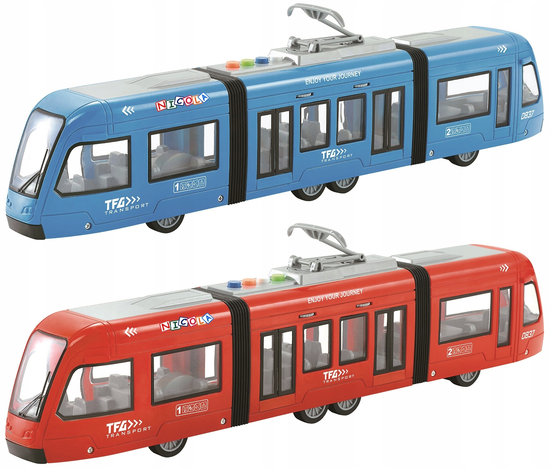 INTERAKTYWNY DUŻY TRAMWAJ POCIĄG ŚWIATŁO DŹWIĘK 5397