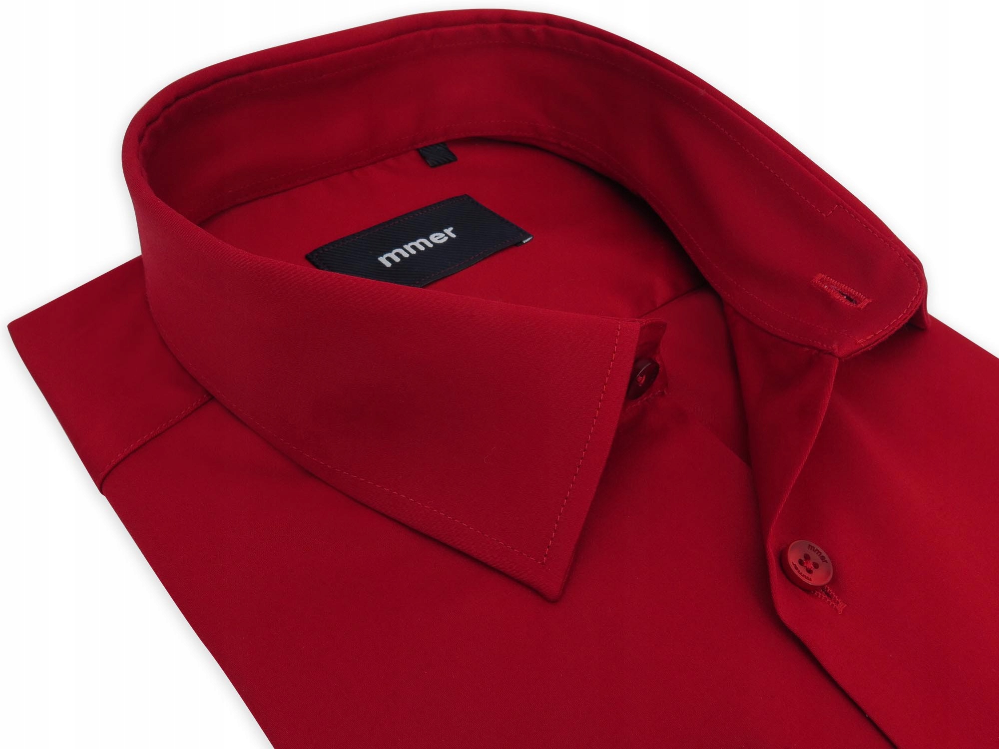 

Czerwona gładka koszula męska 404G 176-182 42-Reg