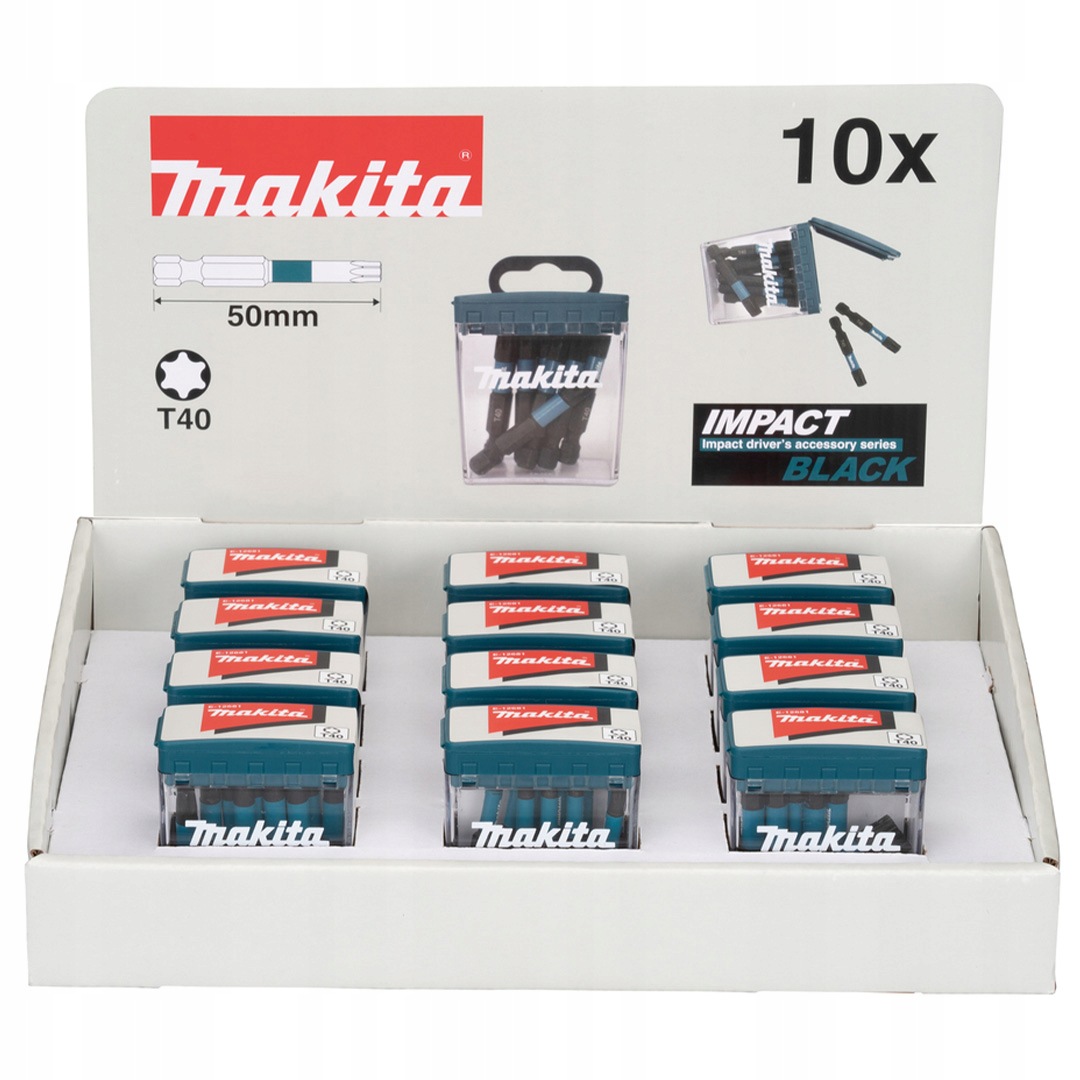 Šroubovák Impact Black Makita E-12681-12 T40 10 Ks x 12 sad
