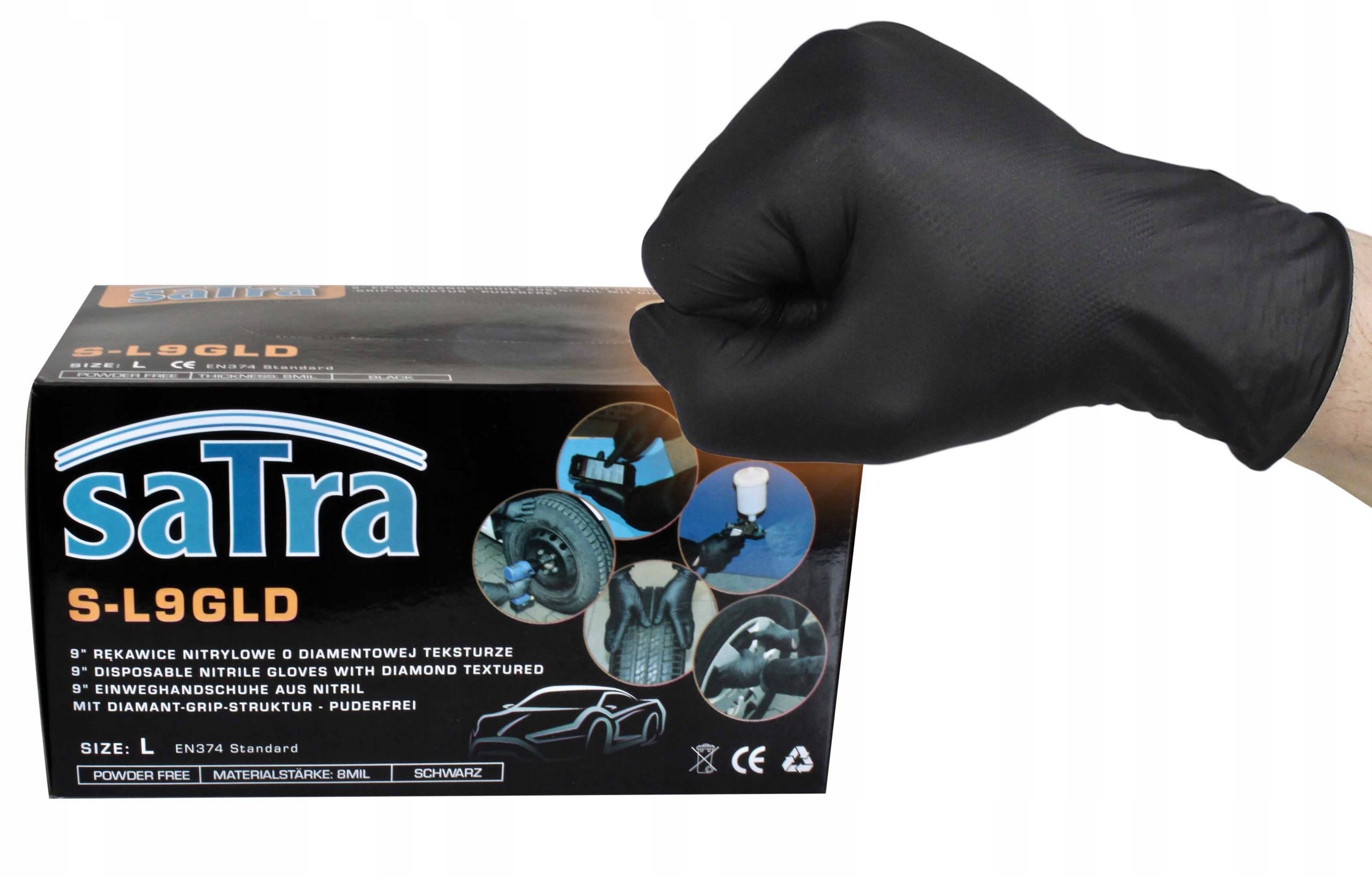 

Rękawice Warsztatowe Nitrylowe Extra Grube XL 100s