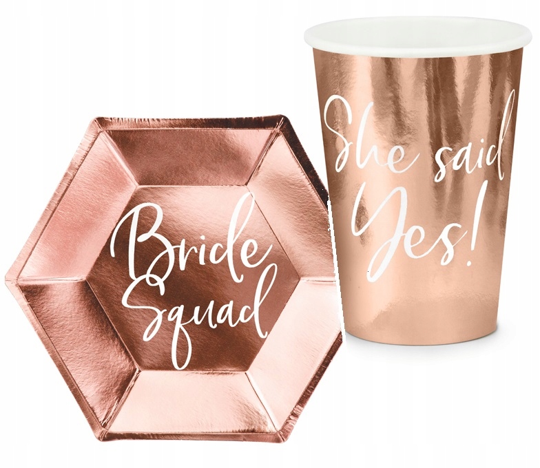 

Talerzyki kubeczki rosegold wieczór panieński 6os.