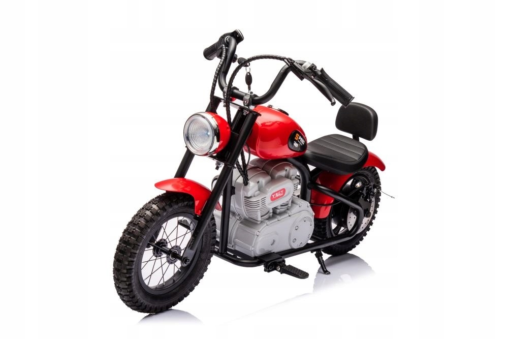 Motor Na Akumulator Dla Dziecka Chopper A9902 350W Koła Pompowane Skóra Led