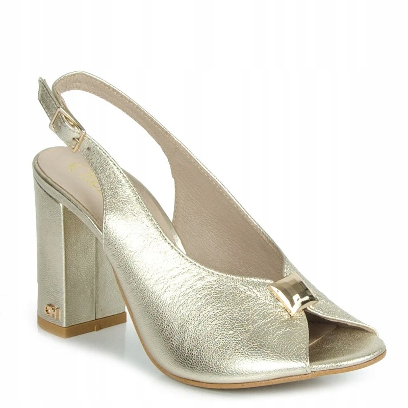 Chebello 4046 Sandály Sloupek Kůže Lico Zlaté 39