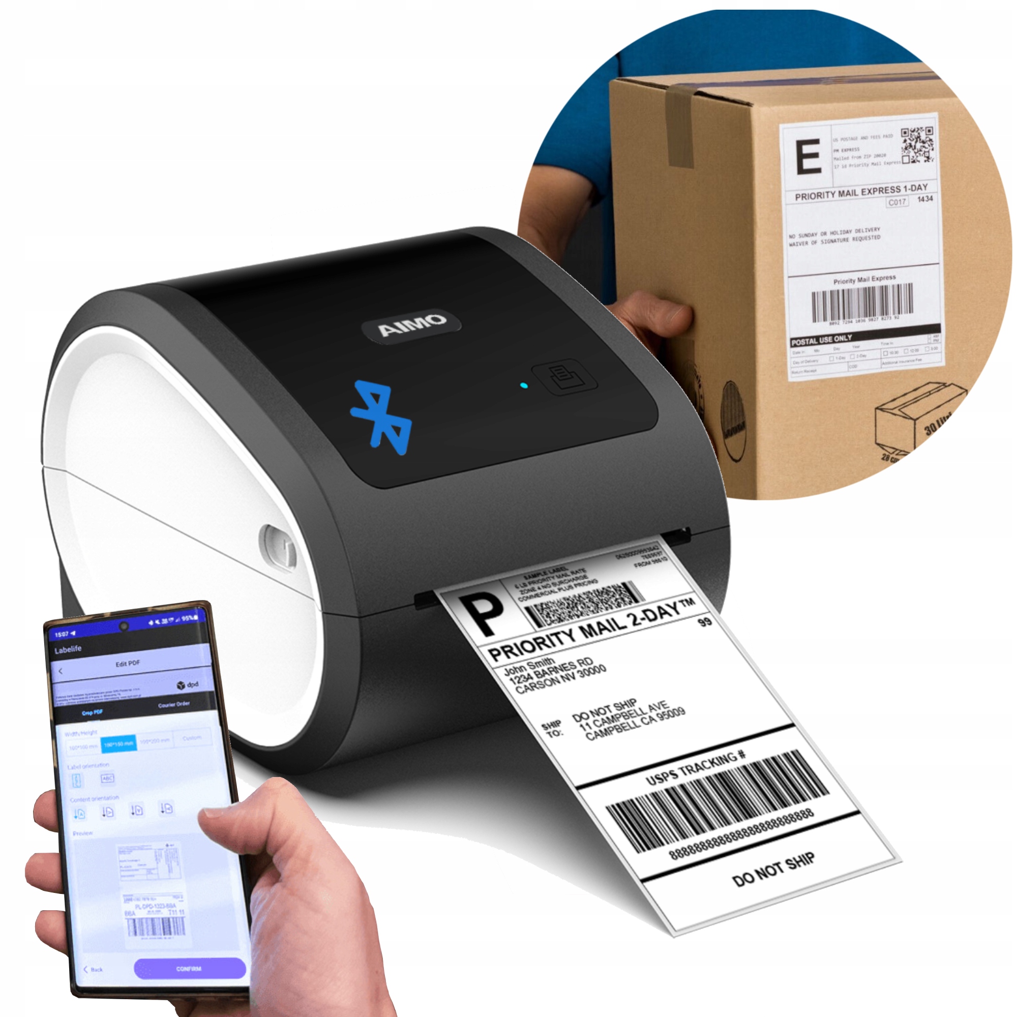 Tlačiareň nálepiek Aimo 6XL 115 mm Bt Pc Usb etikety Lw