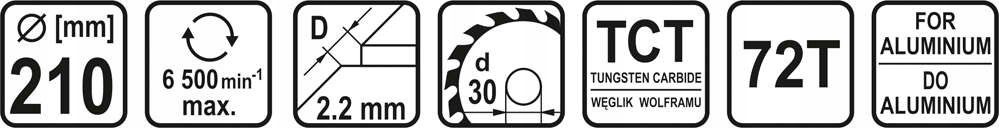 TARCZA WIDIOWA DO CIĘCIA ALUMINIUM 210x30x72T Marka Sthor