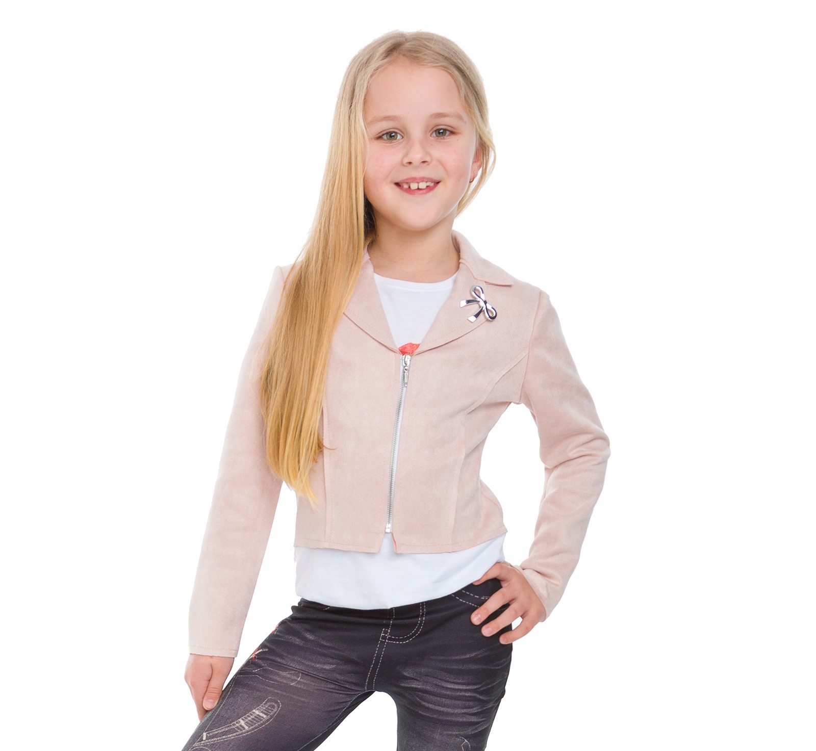 Żakiet marynarka dziewczęca z zamszu rozmiar 140 Marka Inna marka