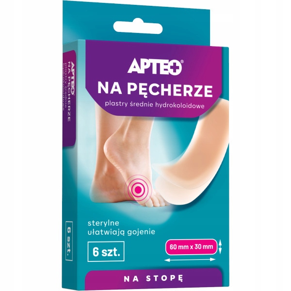 

Plastry na pęcherze Apteo, hydrokoloidowe Średnie