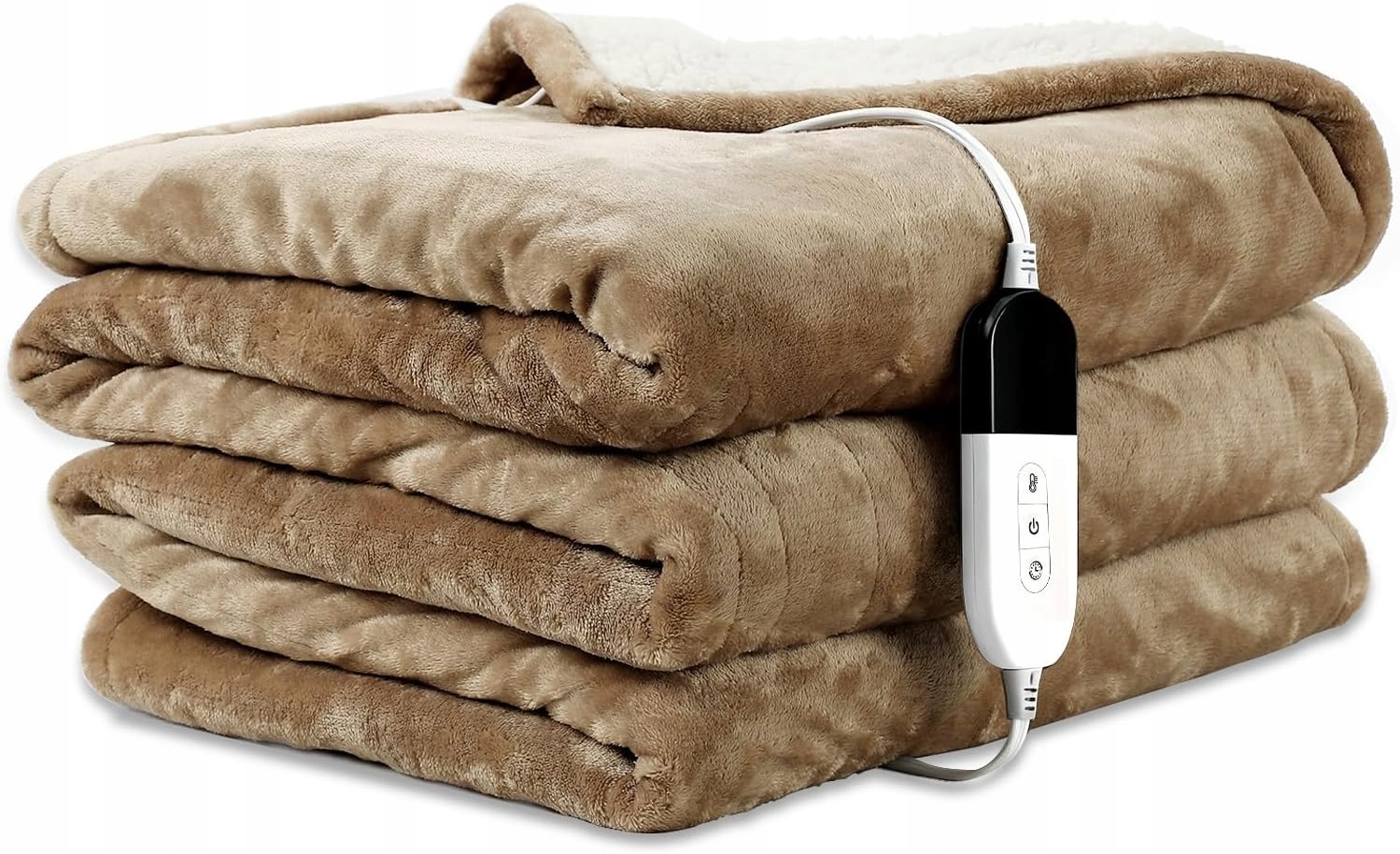 Koc Elektryczny Cozyty 150x200 Beż Miękki 6 Poziomów Grzania Timer Pilot