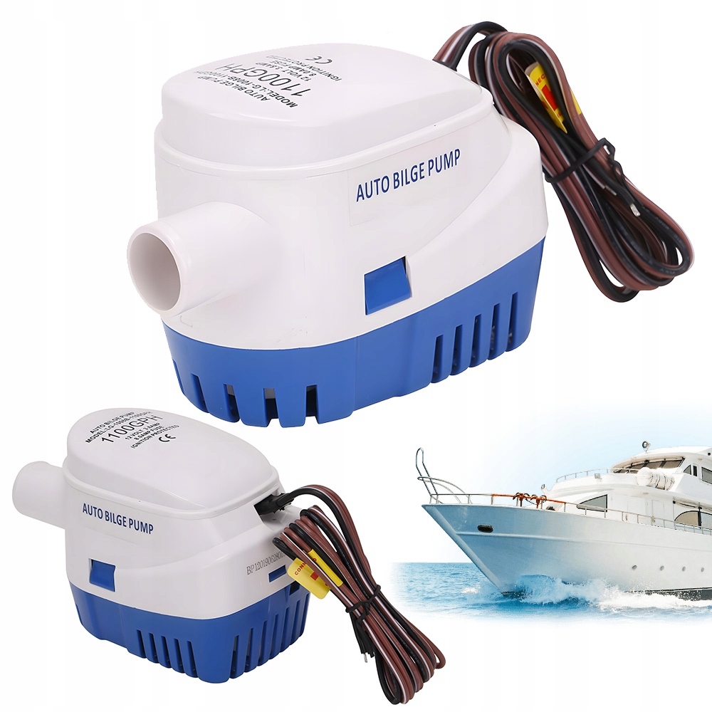 Pompa Zęzowa Automatyczna 12V 1100GPH Z Pływakiem Do Łodzi I Jachtu