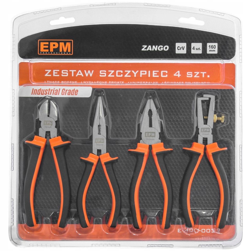 Sada Kleští Kombinačky Boční Vyloučené Crv 4 Kusy 160 MM