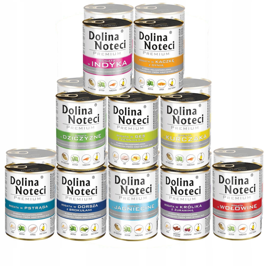 Dolina Noteci Mokra Karma Dla Psa Mix 10 Smaków Drób Ryba Dziczyzna 20x400g