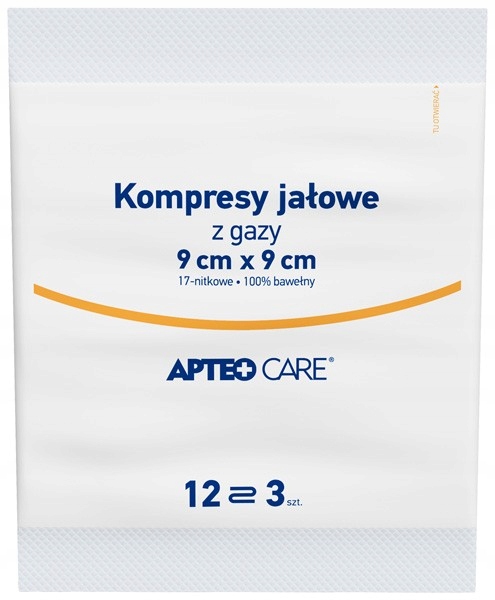 

Kompresy jałowe 9 cm x 9 cm Apteo Care x 3 sztuki