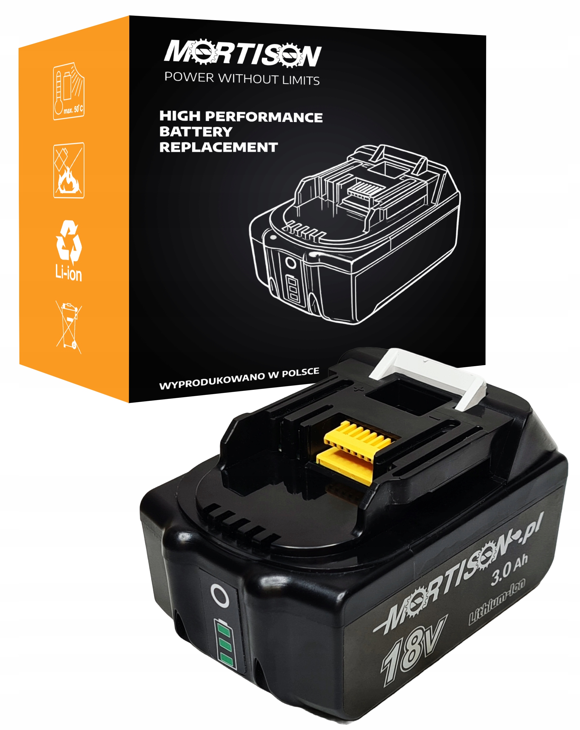 Akumulator 18V 3Ah do Makita BL1830 zamiennik BL1830B Mortison