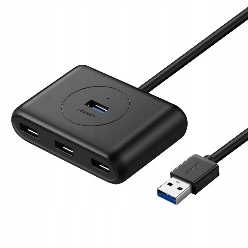 Rozdzielacz Hub portu Usb do 4x Usb 3.2 kabel 0.5 m czarny