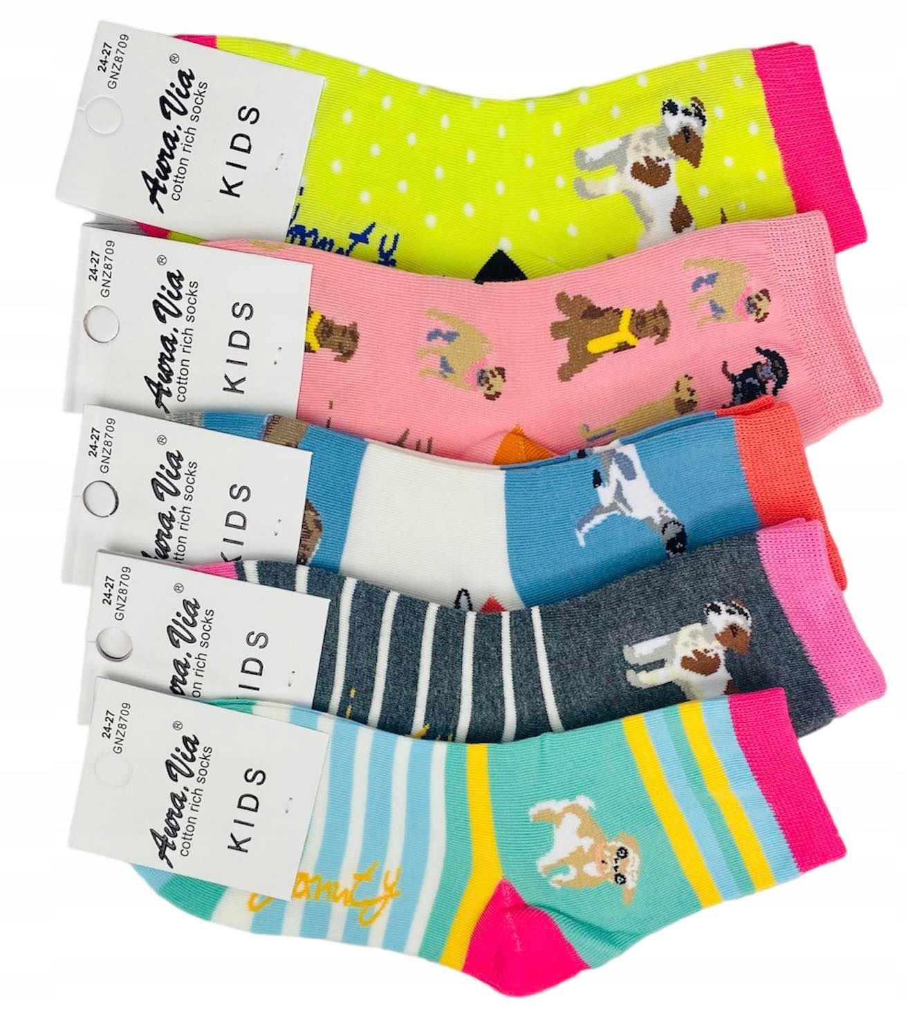 

5x Skarpety dziecięce bawełn. Aura.via psiak 28-31