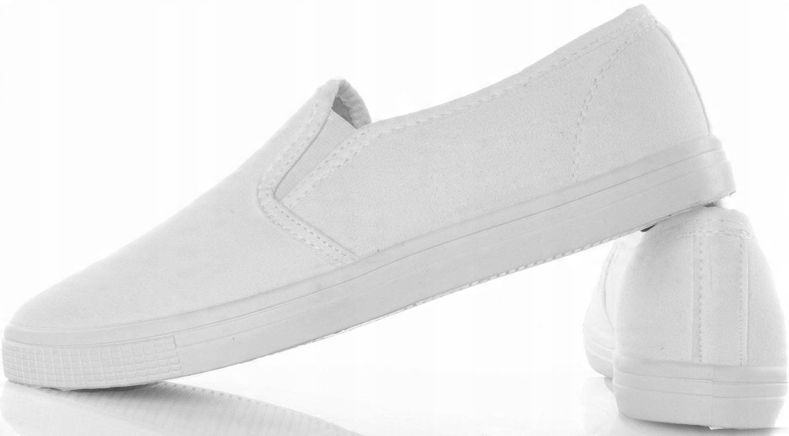 

5684 Białe Zamszowe Trampki Tenisówki Slip On 36