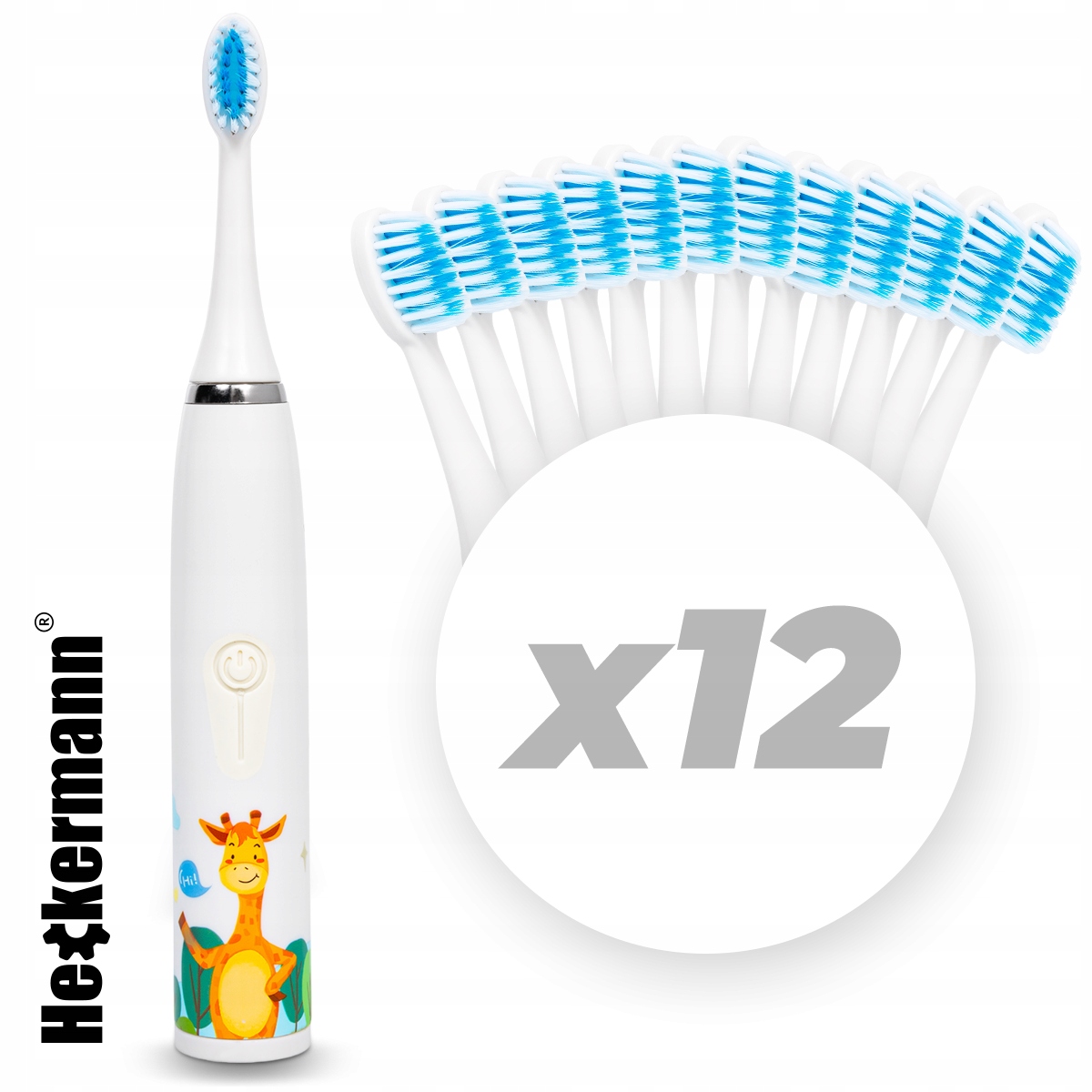SZCZOTECZKA SONICZNA DO ZĘBÓW AUTOMATYCZNA ŻYRAFA DLA DZIECI 12 KOŃCÓWEK Stan opakowania oryginalne