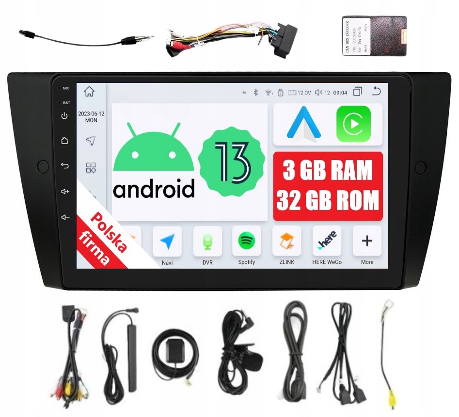 Rádio 2DIN Navigace Android Bmw 3 E90 E91 E93 E93 3/32 Gb Carplay Dsp Lte