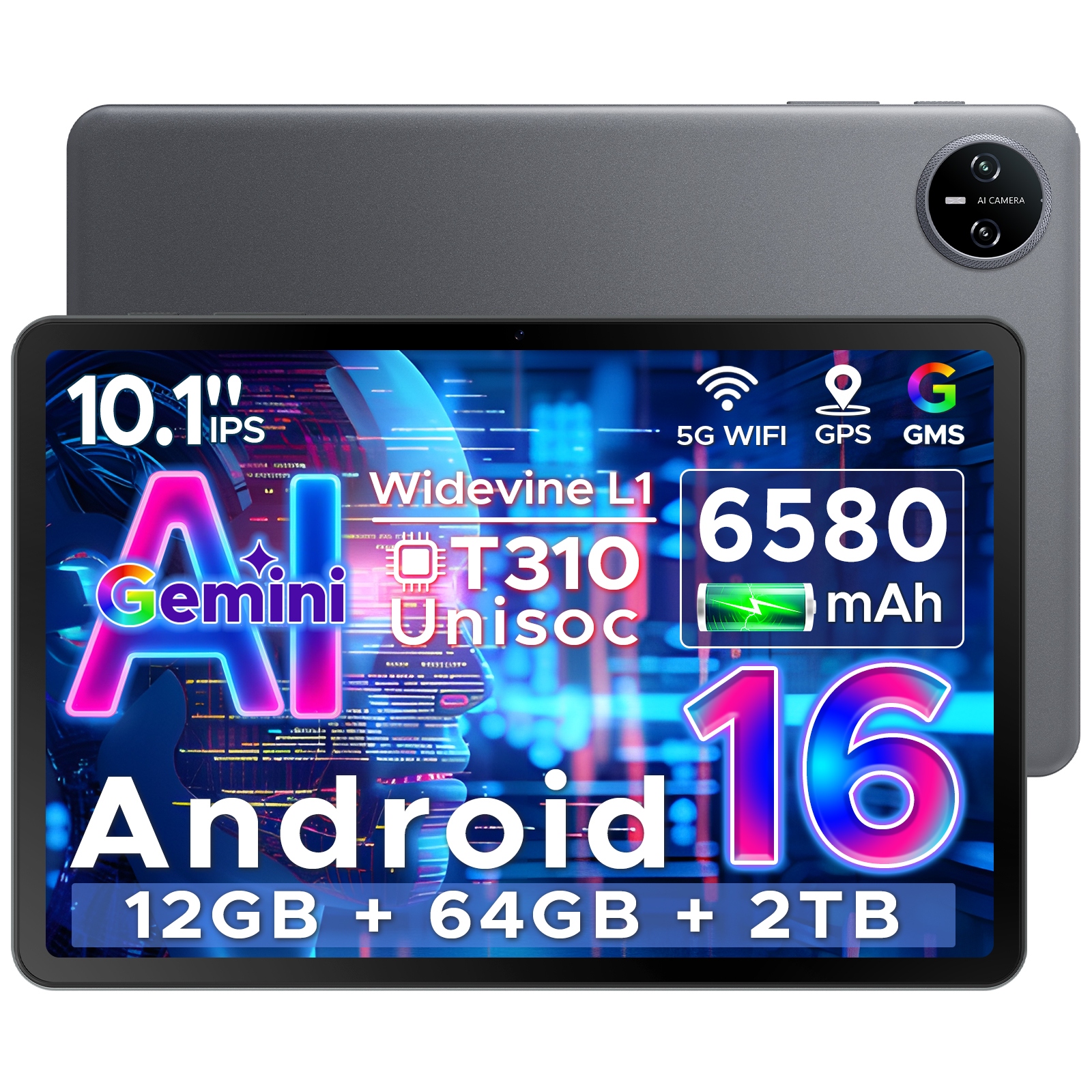 Tablet 10,1 palca Doogee Tab A9 12/64GB 6580mAh WiFi5 Unlsoc T310 Android16