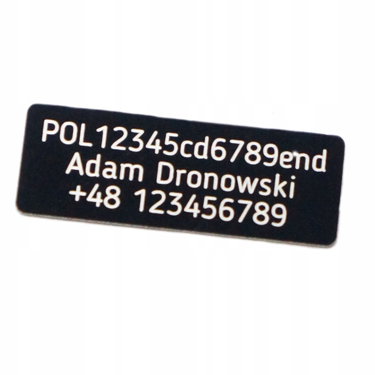 

Tabliczka Naklejka na Drona Ognioodporna 28x9mm