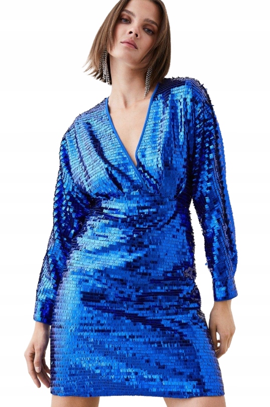 Karen Millen Šaty Modrá Flitry 42 3Z2C6_B* 42 3_2