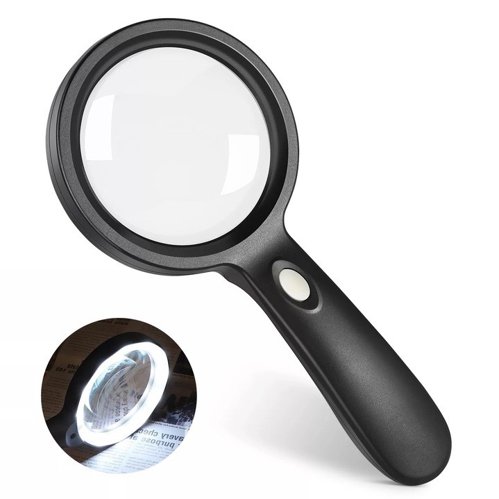 DUŻA LUPA SZKLANA 10x POWIĘKSZENIE Z OŚWIETLENIEM 18 LED +GRATIS ŚCIERECZKA EAN (GTIN) 5905699150065