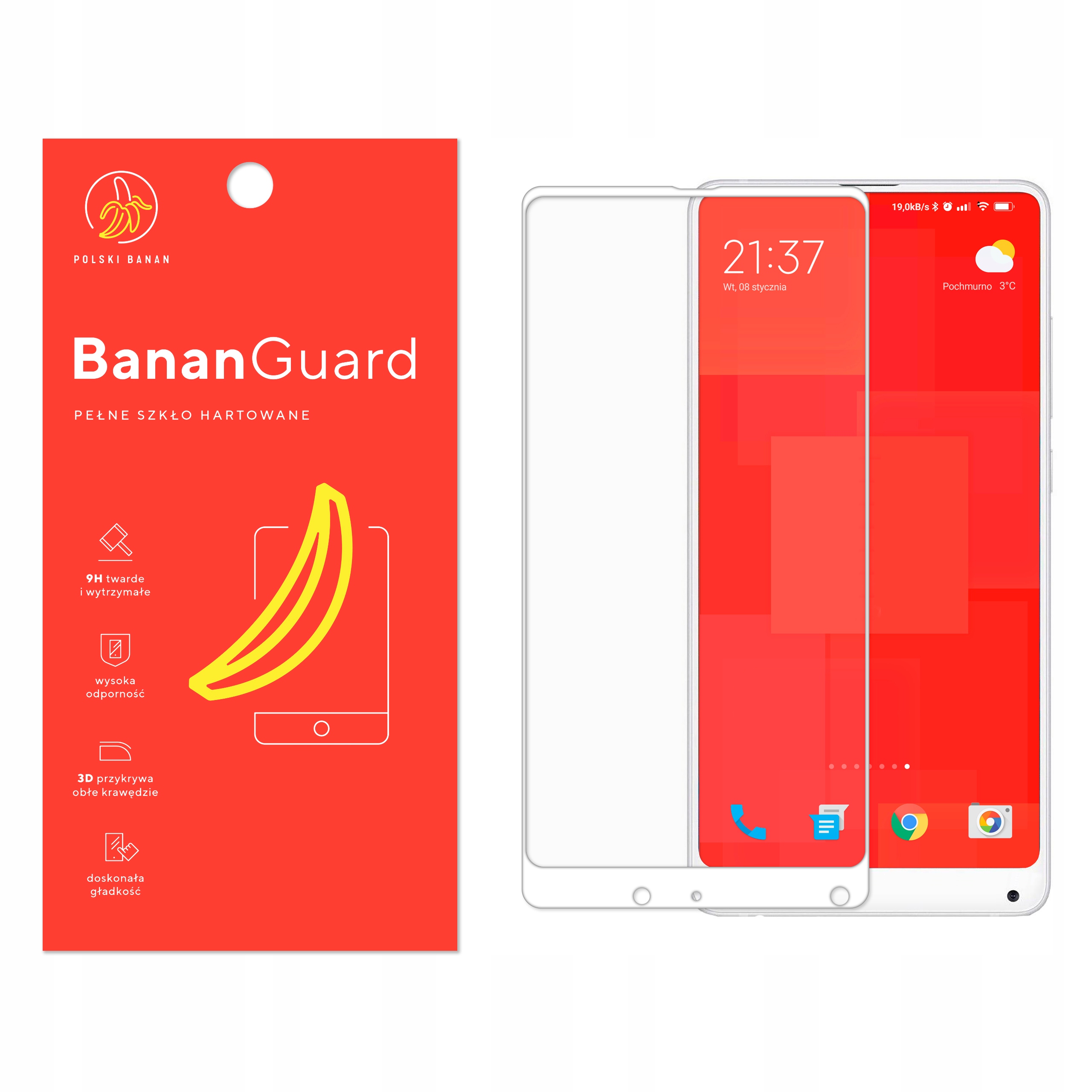 

Szkło Hartowane 3D do Xiaomi Mi Mix 2s Białe