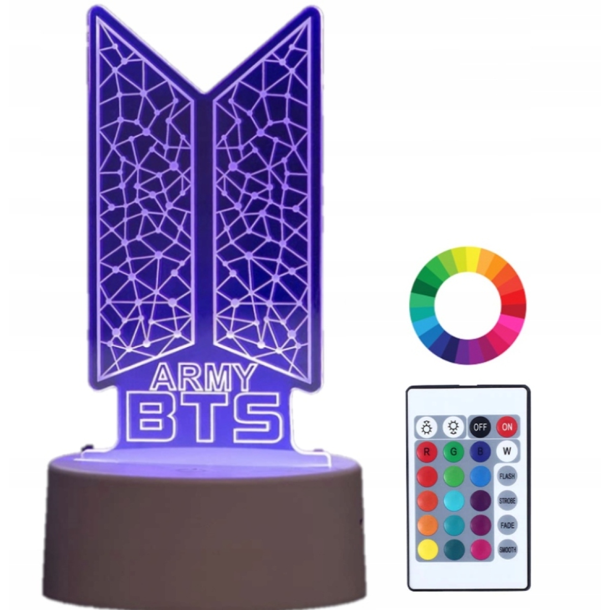 

Lampka Nocna K-pop Bts 3D Led Imię 16 Kolorow