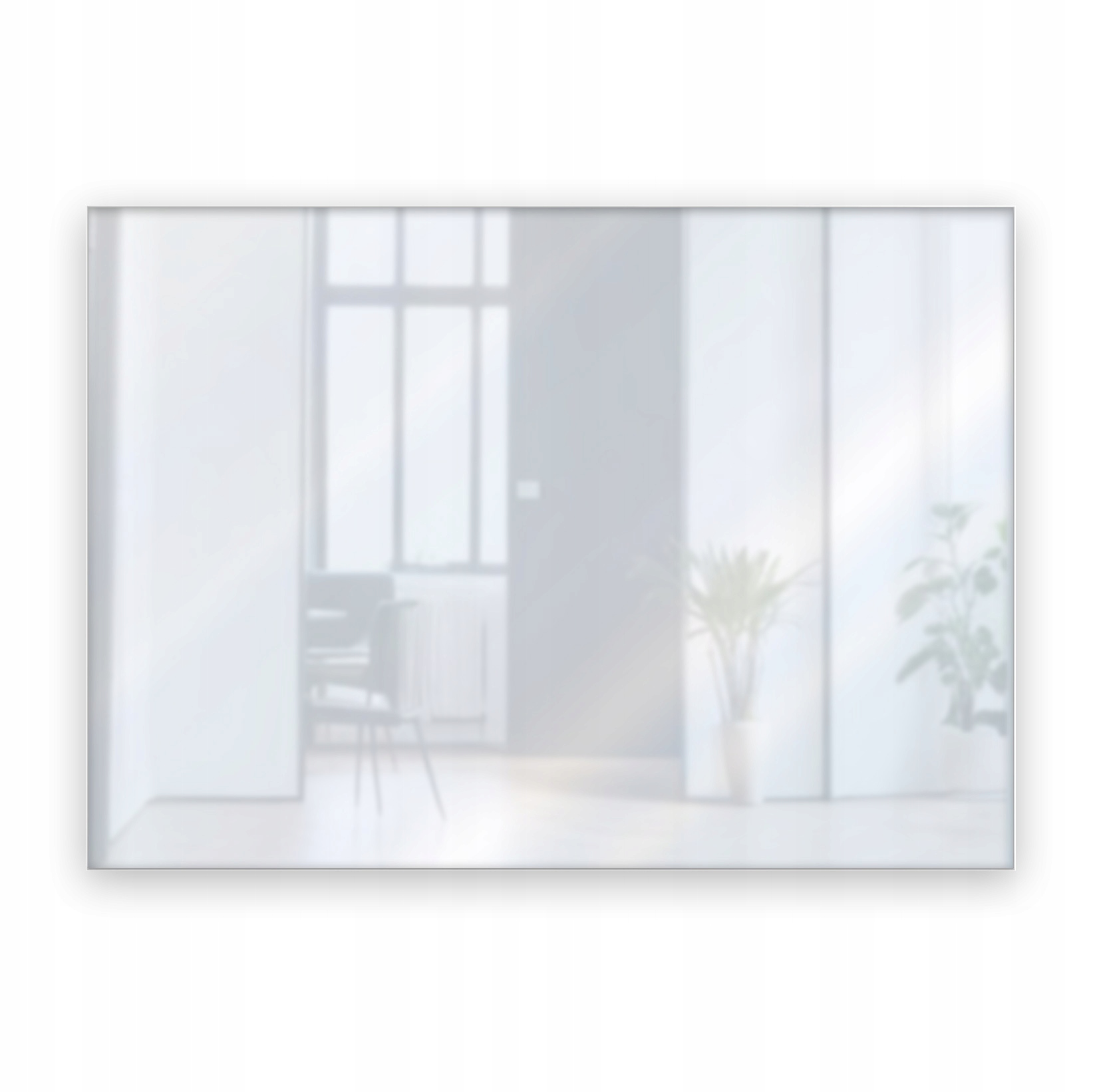 Obdĺžnikové Nástenné Zrkadlo Loft V Bielom Úzkom Hliníkovom Ráme 100x60