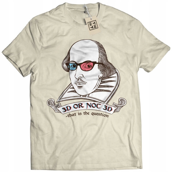 

Koszulka Szekspir 3D parodia beżowa 2XL