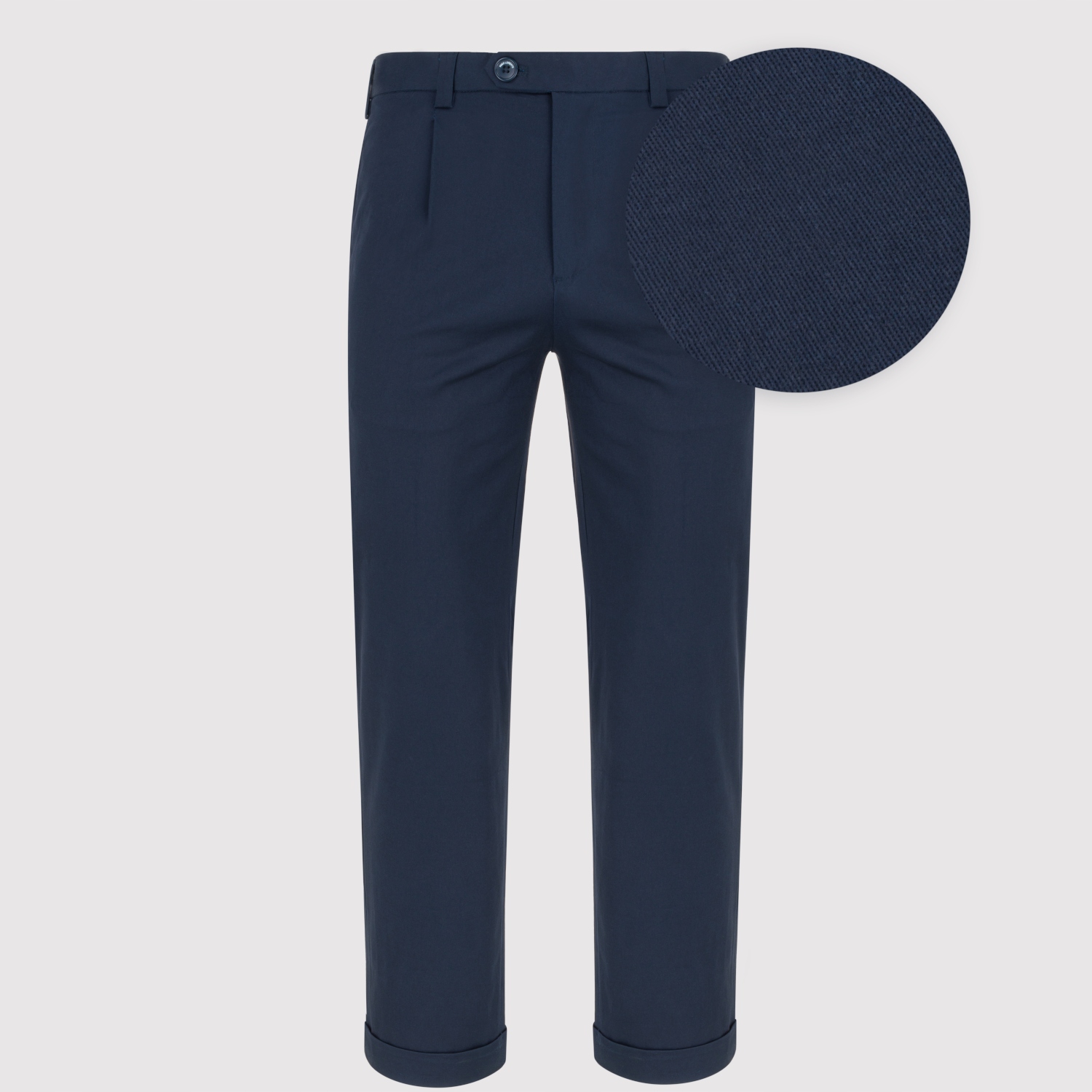 Tmavě modré volnočasové kalhoty Pako Lorente s ohrnutými nohavicemi, vel 32