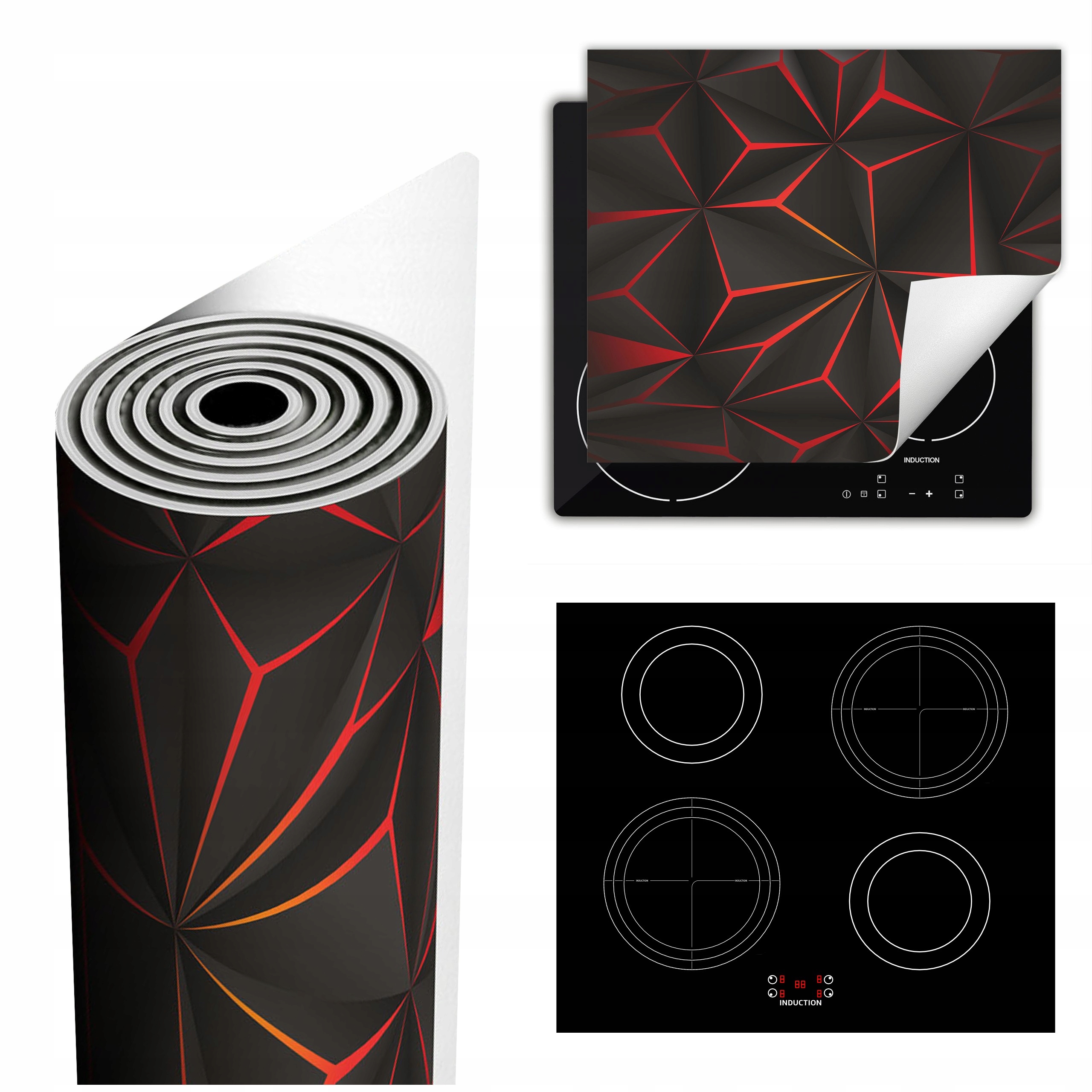 Ochranná Podložka Na Sporák Má Více Místa 60x52 šedo-červená 3D