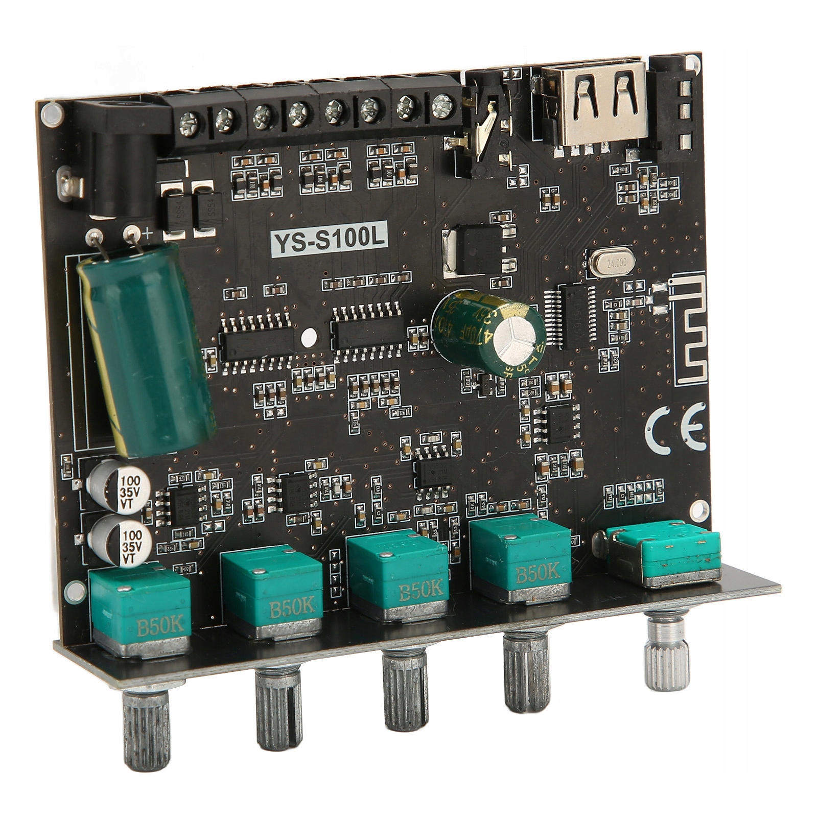 Bluetooth Zesilovač 2.1 Kanál 50W 12-24V 5A S Regulačním Knoflíkem