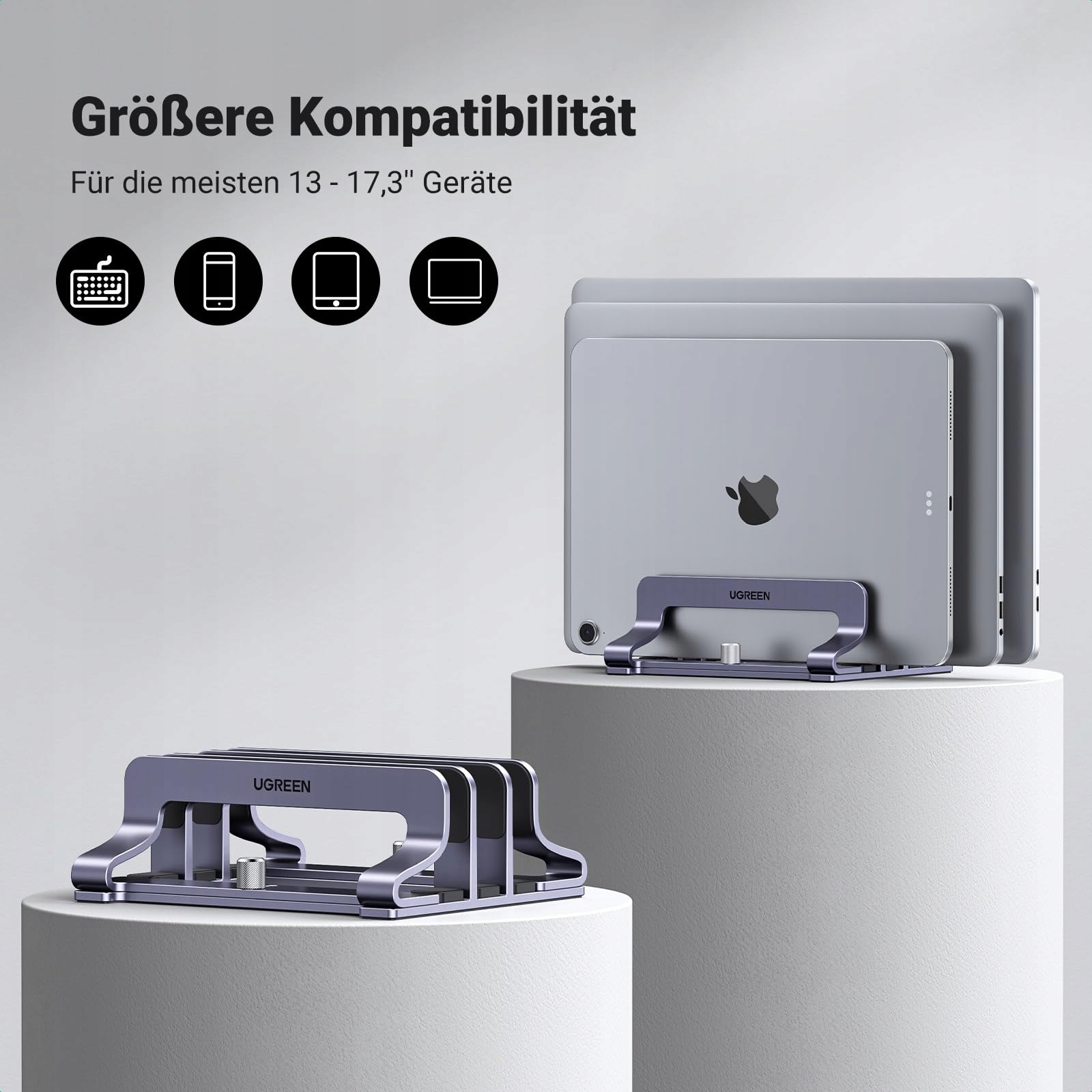 UGREEN Aluminiowy Stojak Na Laptopa 3 Sloty MacBook iPad Huawei Dell HP — miniatura 8