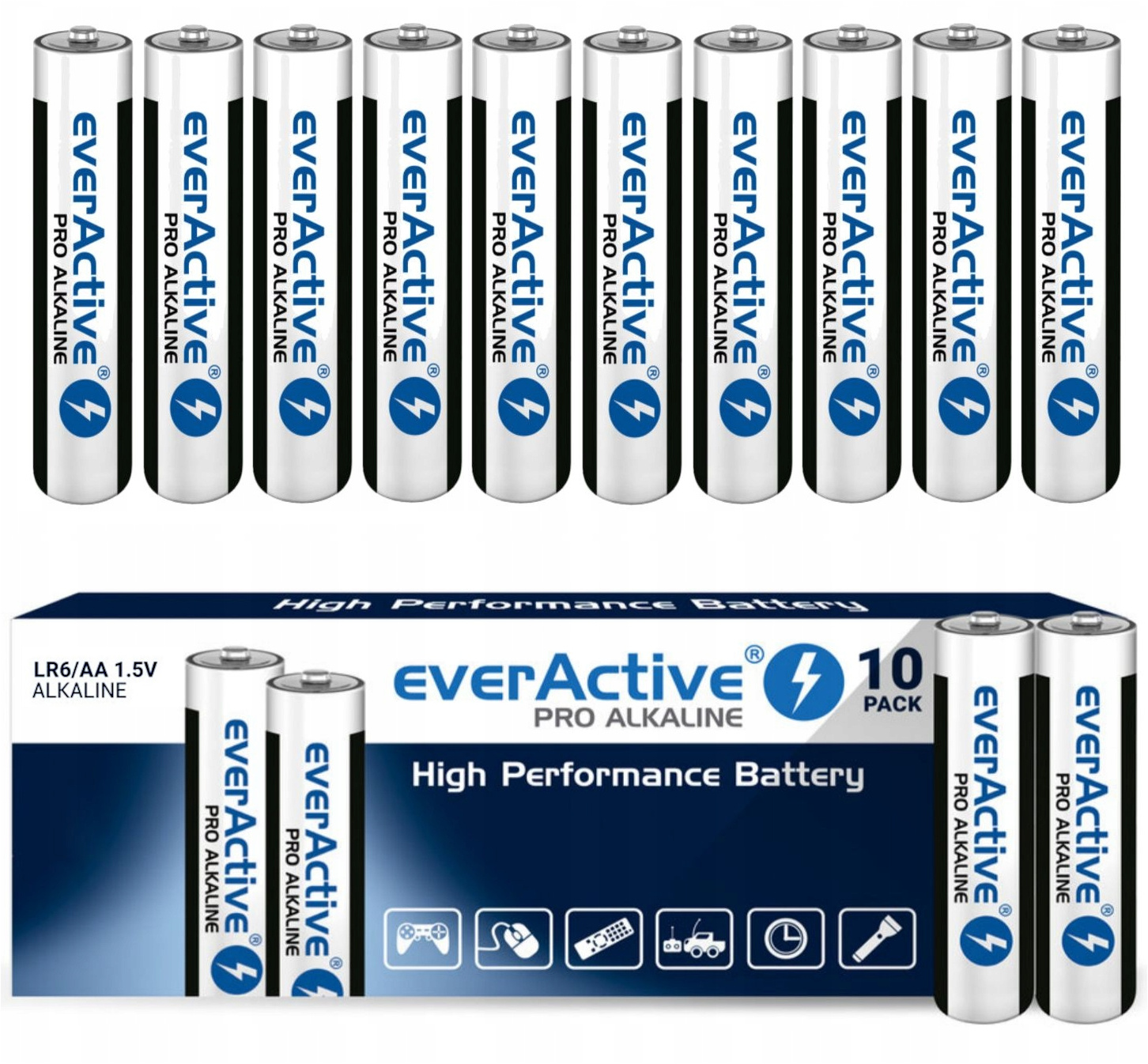 

10x Bateria Aa R6 Everactive Pro Alkaline LR6