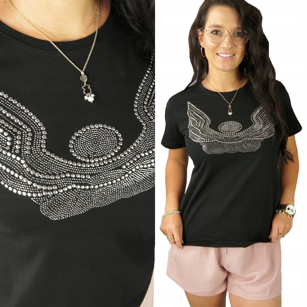 

Stylowa Bluzka T-shirt Dopasowana Bawełna XL