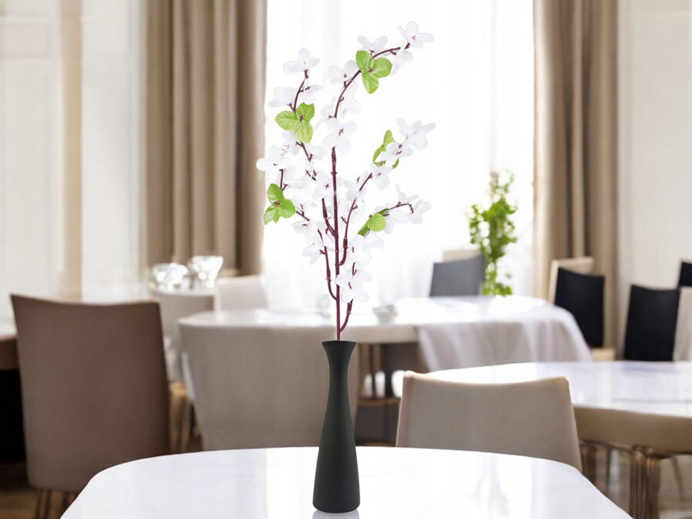 FORSYCJA BIAŁA SZTUCZNA GAŁĄZKA DŁUGA KWIATY WIOSENNE DODATEK STROIK 52CM Wysokość maksymalna 52 cm