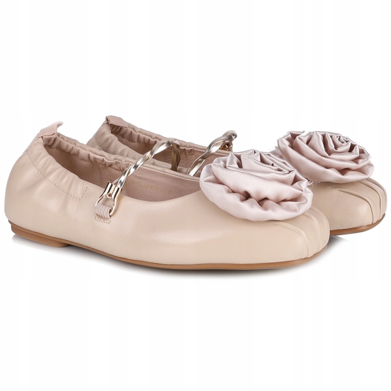 Dámské baleríny Loretta Vitale C38102 Apricot béžové Kůže Lak VEL.40