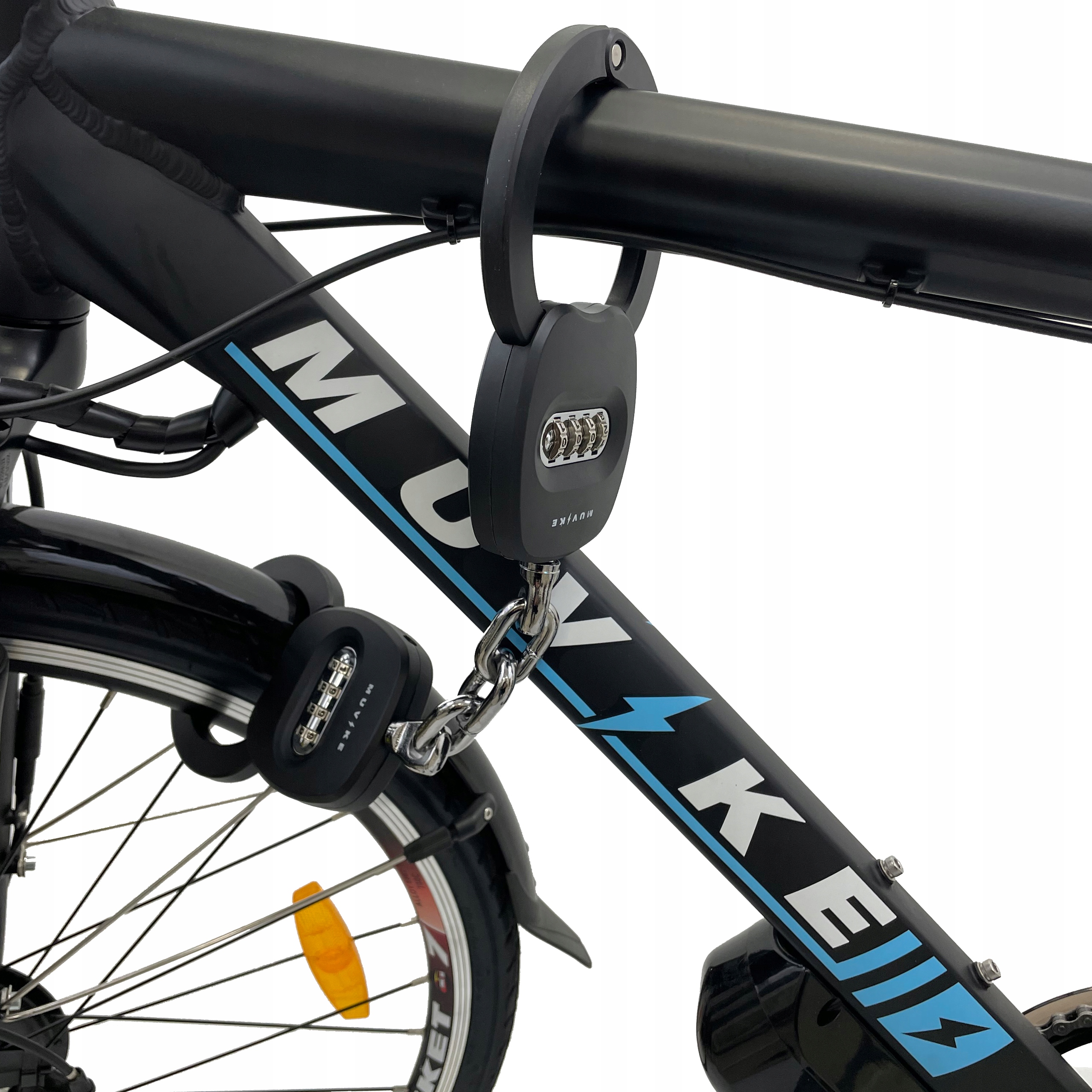 ZAPIĘCIE ROWEROWE KAJDANKOWE ZAPIĘCIE DO ROWERU HULAJNOGI BLOKADA MUVIKE Typ zamka na kod