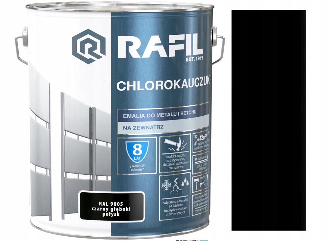 

Rafil Emalia Chlorokauczukowa 10L Czarny Ral 9005