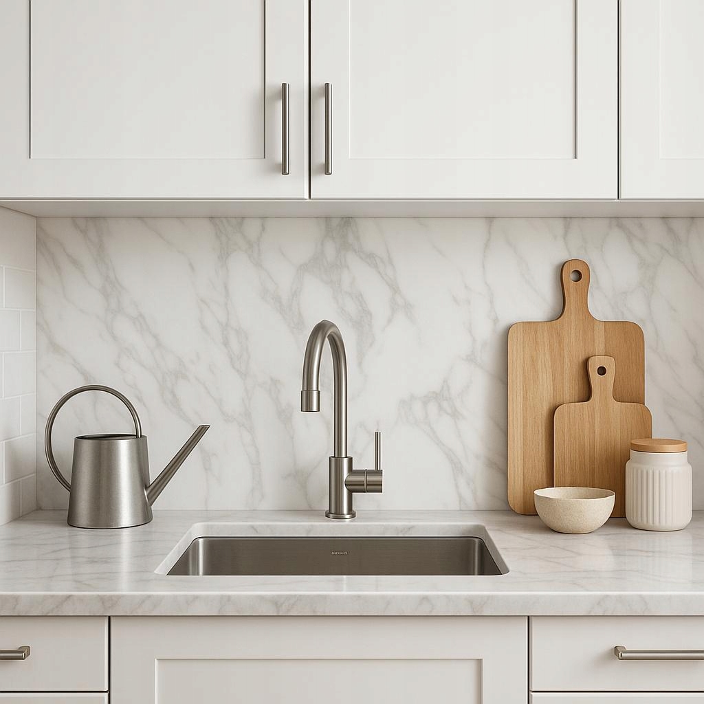 Panele Winylowe Samoprzylepne Marmur Biały Wodoodporne Płytki LVT 2mm Stan opakowania oryginalne