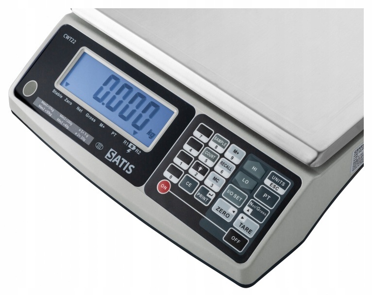 Waga Sklepowa Licząca Sztuki 1,5/3kg 0,5/1g LCD 22x31 cm SATIS CWT22 153M26