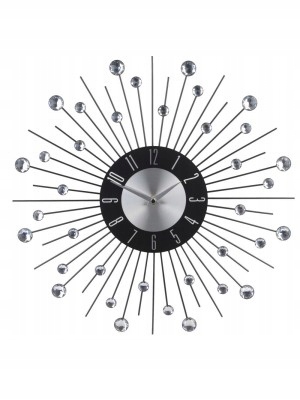 Zegar ścienny z kryształkami GLAMOUR 43cm Linia Crystal Shine