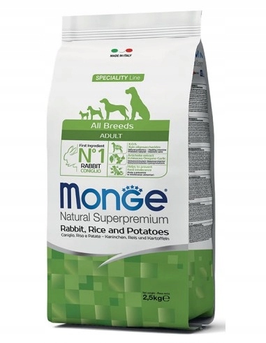 Karma Monge Królik Z Ryżem I Ziemniakami 12KG