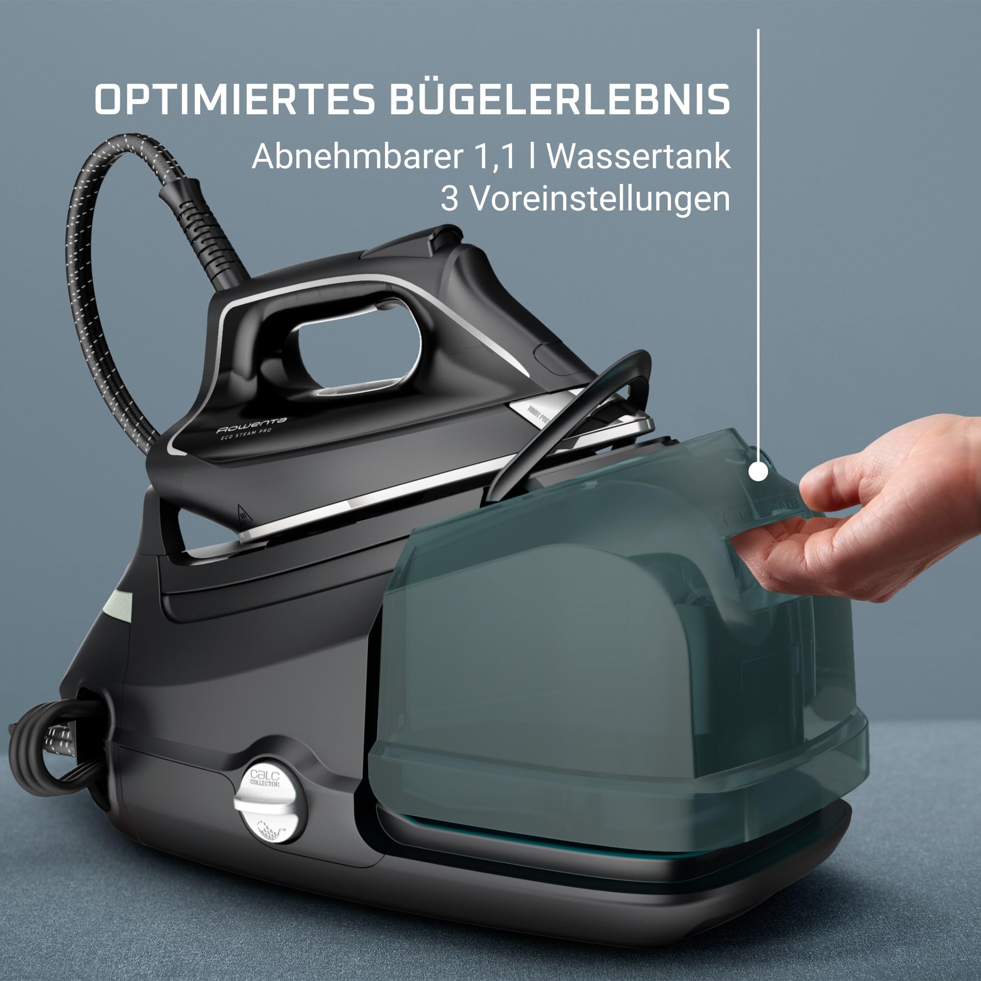 ROWENTA Eco Steam Pro Stacja Parowa 2800W 76 Bar Czarny — miniatura 6