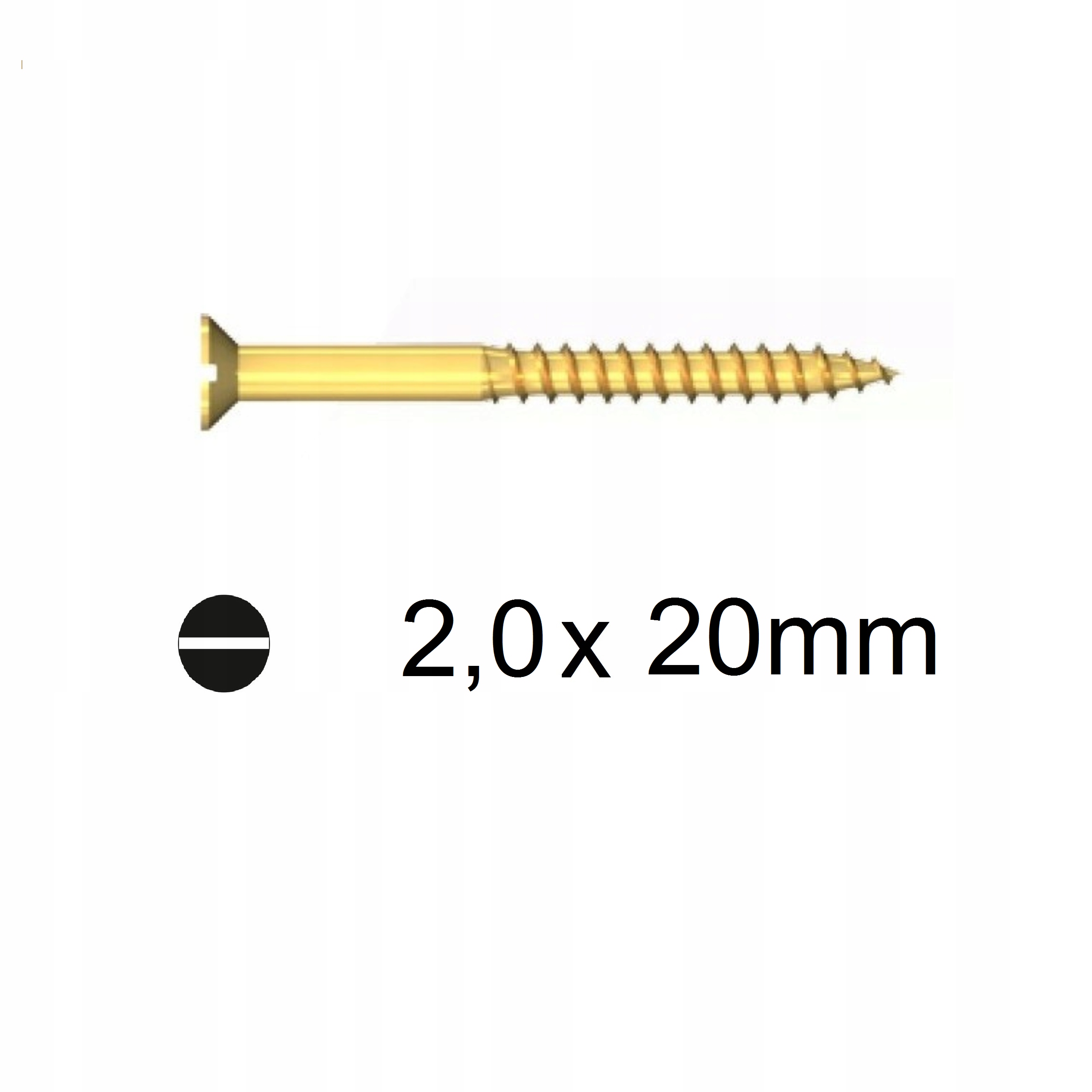 

Wkręt mosiężny do drewna 2,0 x 20 mm opak. 30 szt.