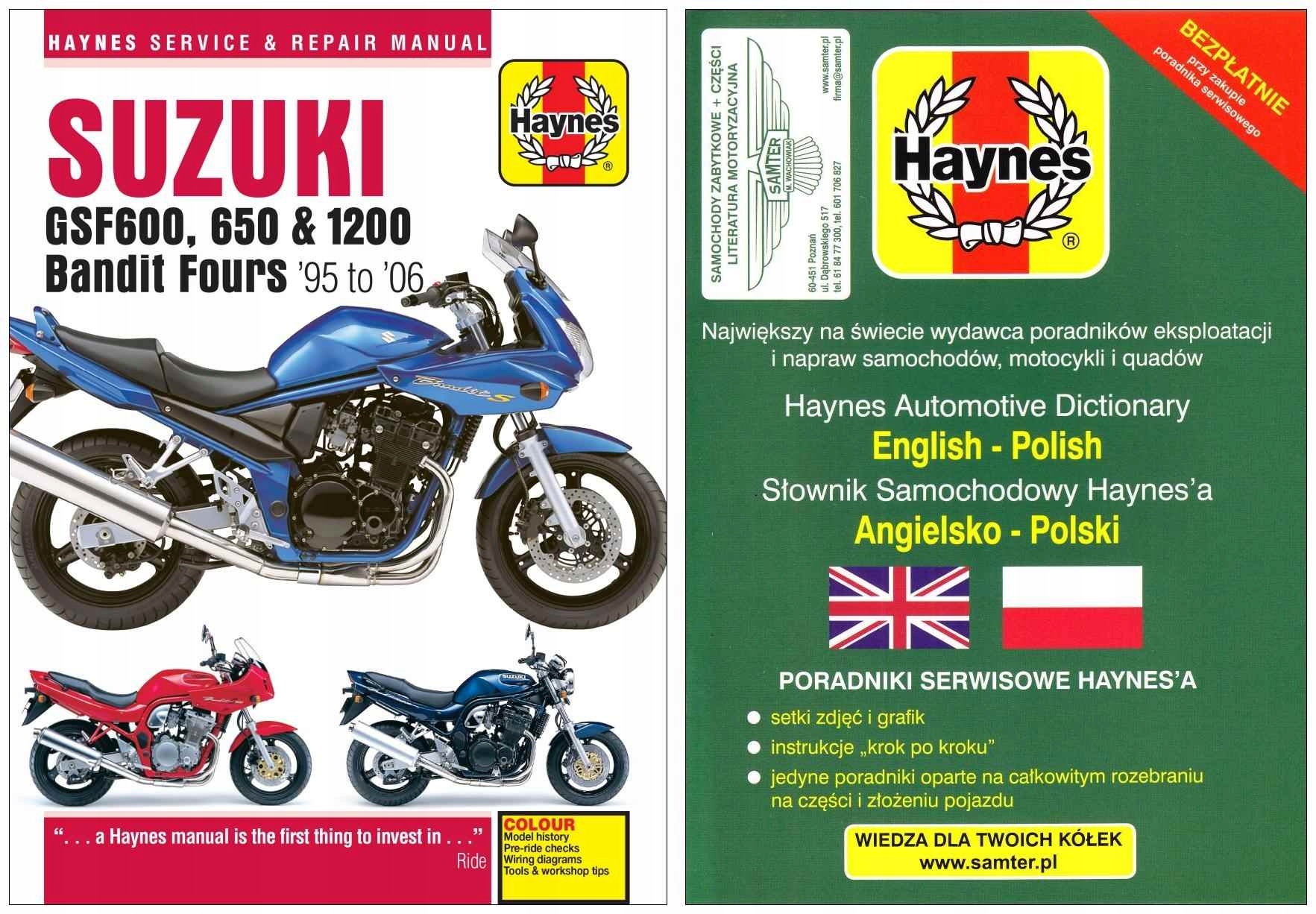 Suzuki GSF600 GSF650 GSF1200 Bandit 1995-2006 instrukcja napraw +GRATIS 24h